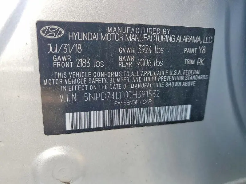 2018 HYUNDAI ELANTRA SE  