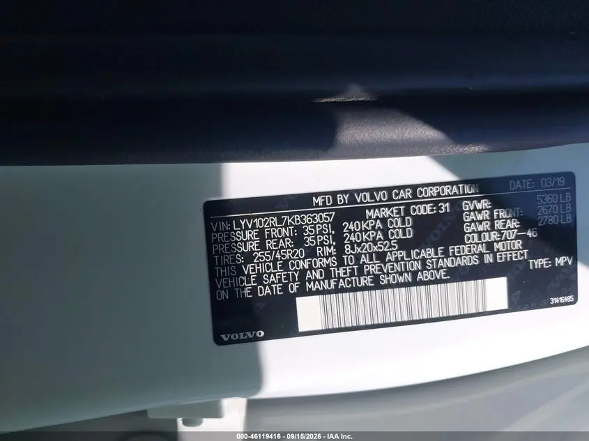 2019 VOLVO XC60 T5 INSCRIPTION
