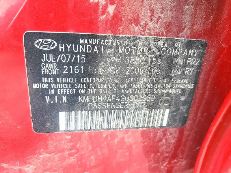 2016 HYUNDAI ELANTRA VALUE EDITION  