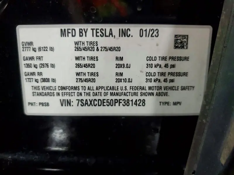 2023 TESLA MODEL X   