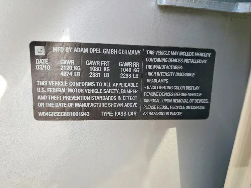 2011 BUICK REGAL CXL  