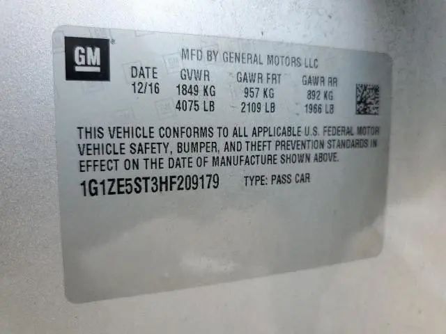 2017 CHEVROLET MALIBU LT  