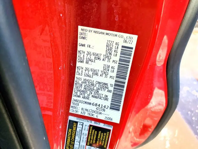2022 NISSAN FRONTIER SV  