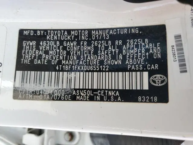2013 TOYOTA CAMRY L  