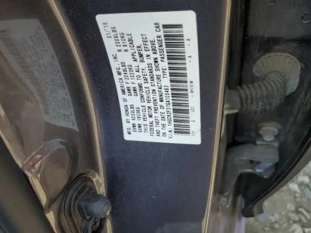 2016 HONDA ACCORD LX  