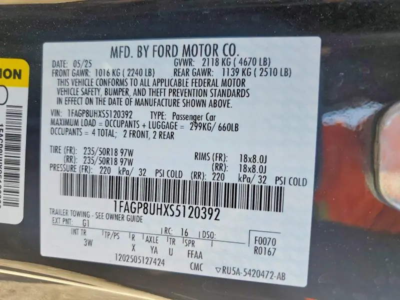 2025 FORD MUSTANG   