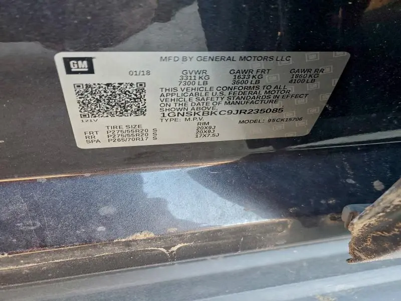 2018 CHEVROLET TAHOE K1500 LT  