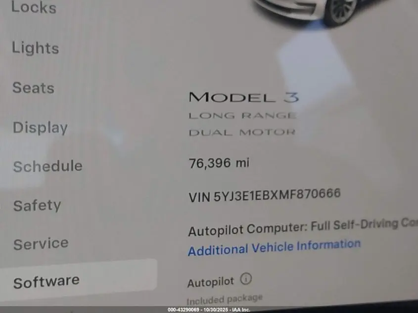 2021 TESLA MODEL 3 LONG RANGE DUAL MOTOR ALL-WHEEL DRIVE