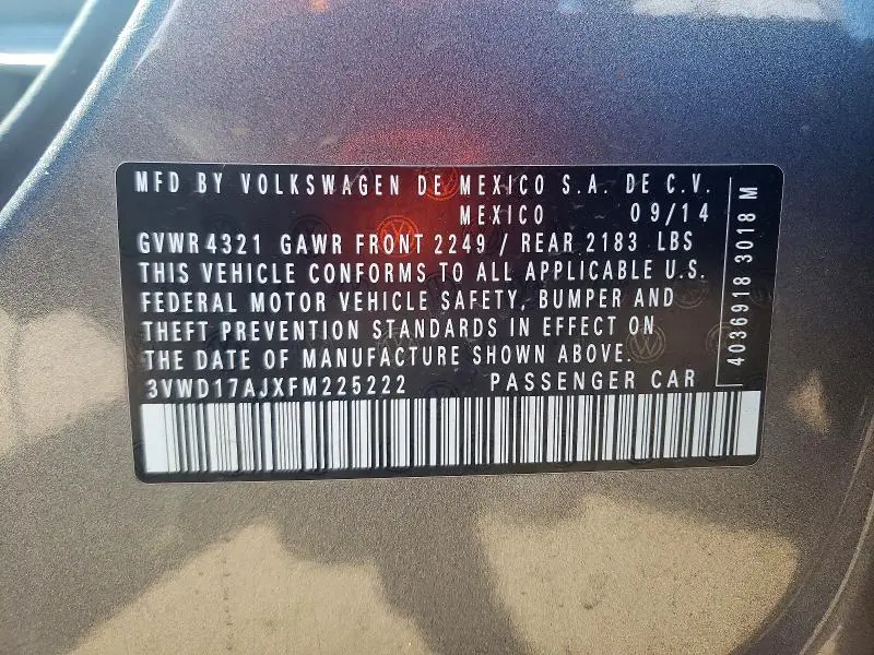 2015 VOLKSWAGEN JETTA SE  