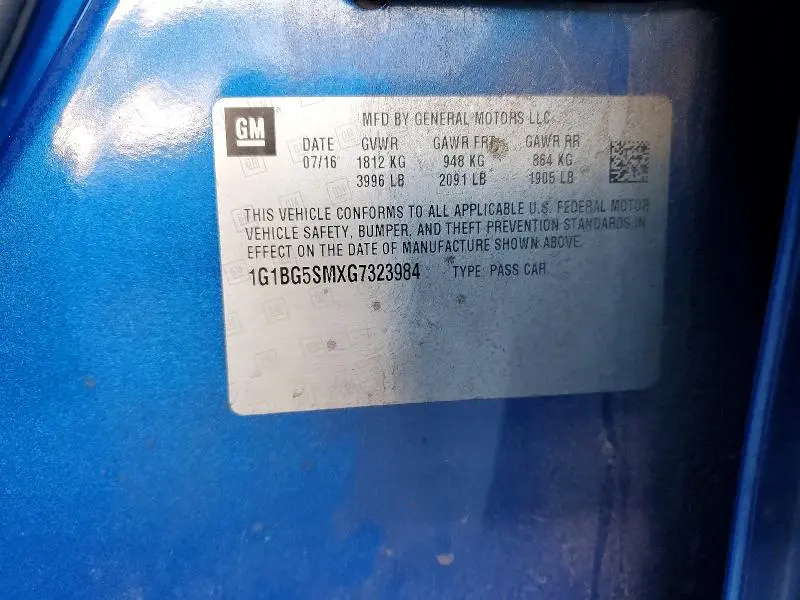 2016 CHEVROLET CRUZE PREMIER  