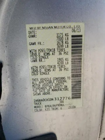 2013 NISSAN TITAN S
