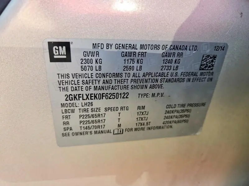 2015 GMC TERRAIN SLT  