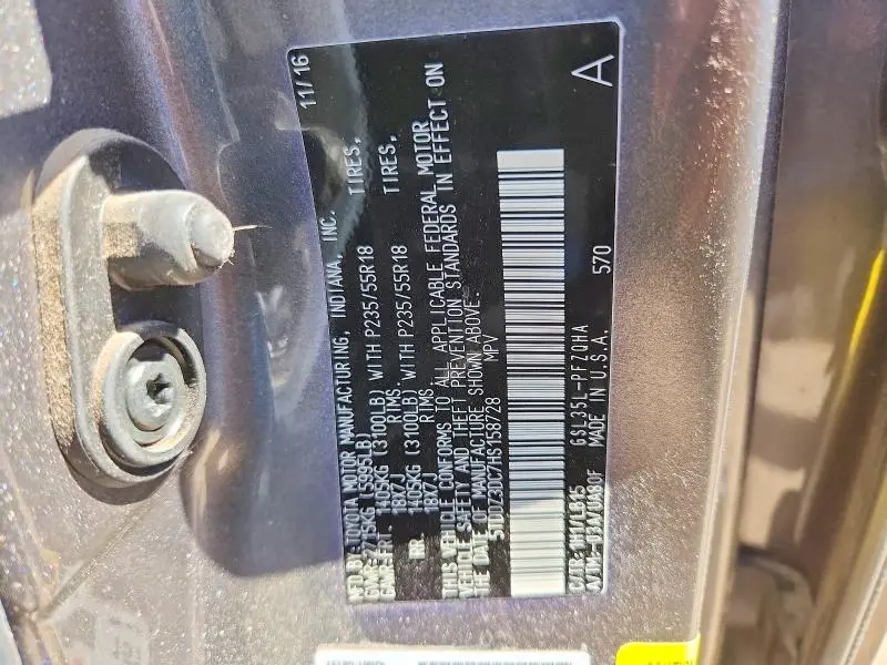 2017 TOYOTA SIENNA LIMITED 7-PASSENGER  