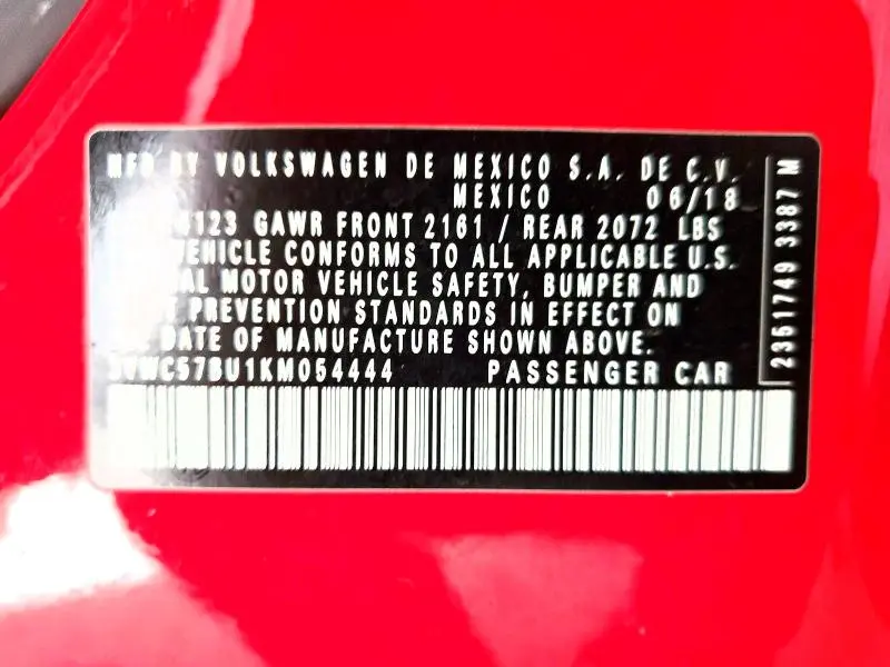 2019 VOLKSWAGEN JETTA S  