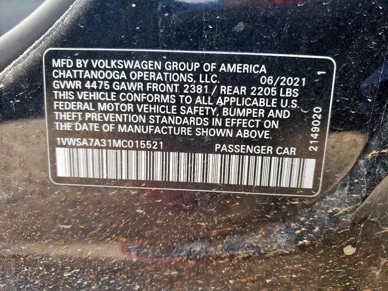 2021 VOLKSWAGEN PASSAT SE  