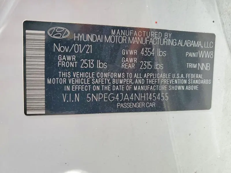 2022 HYUNDAI SONATA SE  