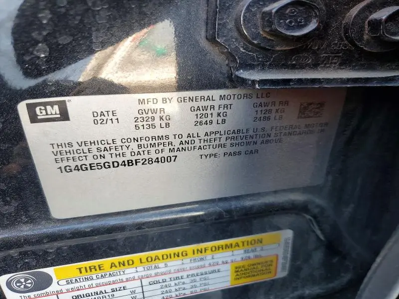 2011 BUICK LACROSSE CXS  