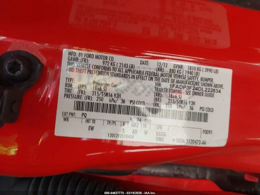 2013 FORD FOCUS SE