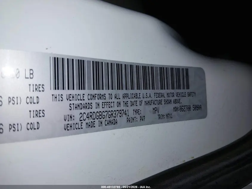 2016 DODGE GRAND CARAVAN SE PLUS