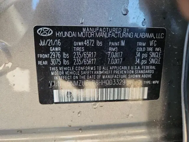 2017 HYUNDAI SANTA FE SPORT   