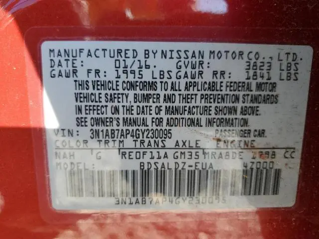 2016 NISSAN SENTRA S  