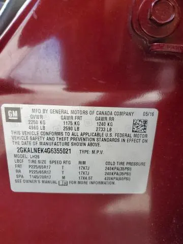 2016 GMC TERRAIN SLE  