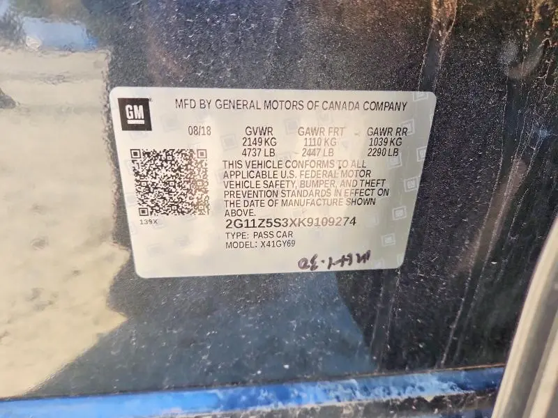 2019 CHEVROLET IMPALA LT  