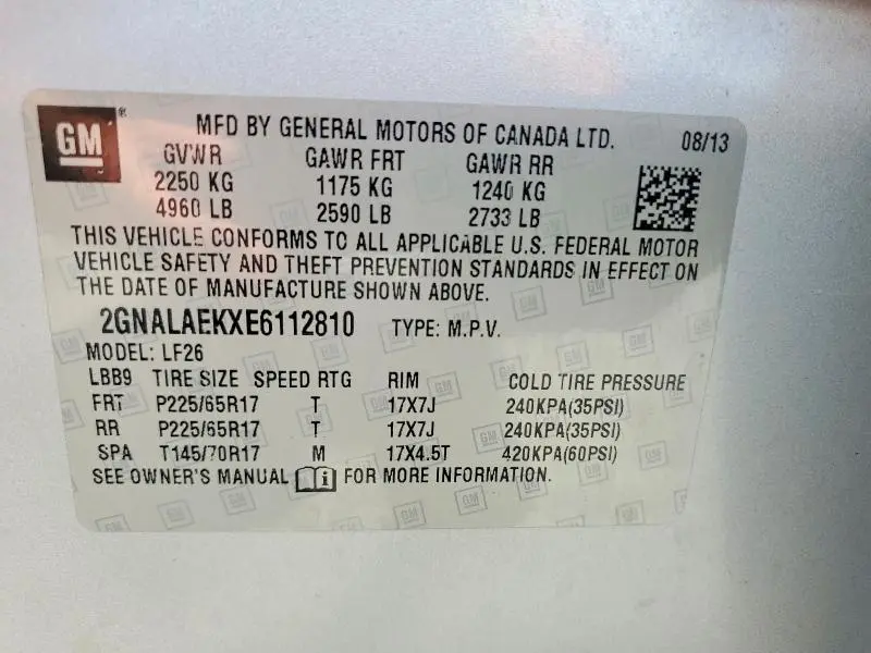 2014 CHEVROLET EQUINOX LS  