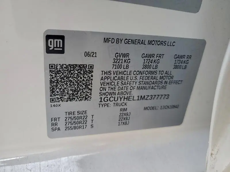 2021 CHEVROLET SILVERADO K1500 HIGH COUNTRY  