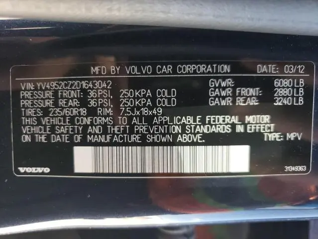 2013 VOLVO XC90 3.2  