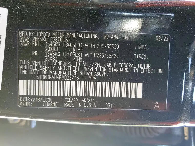 2023 TOYOTA HIGHLANDER XSE  