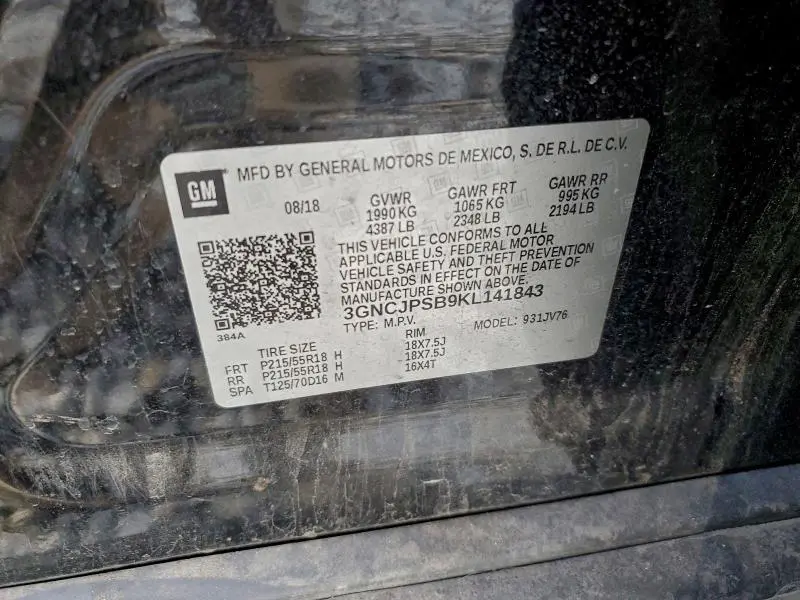 2019 CHEVROLET TRAX 1LT  