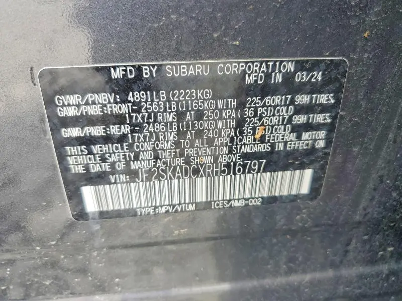2024 SUBARU FORESTER   