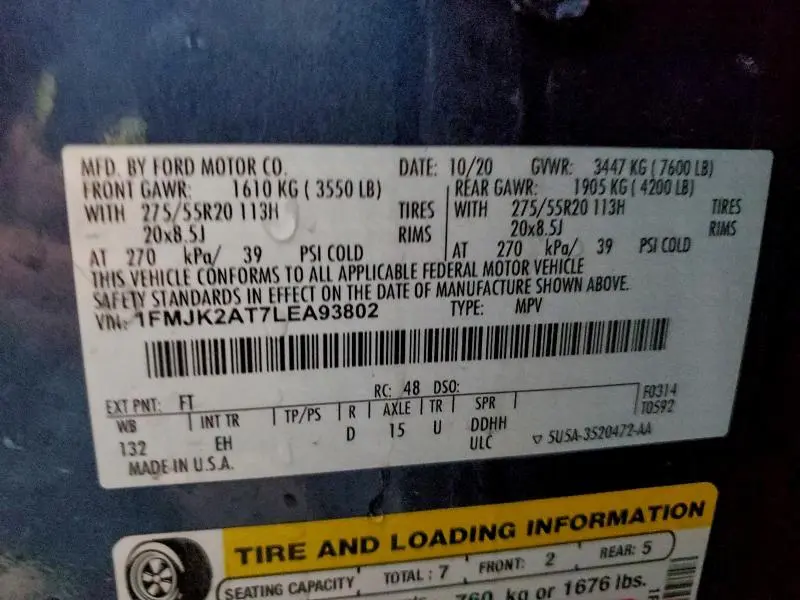 2020 FORD EXPEDITION MAX LIMITED  