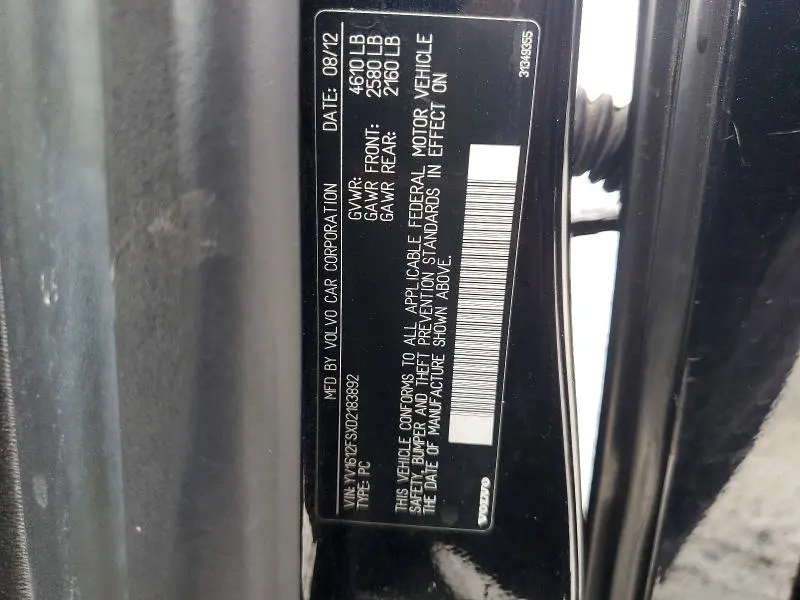 2013 VOLVO S60 T5  