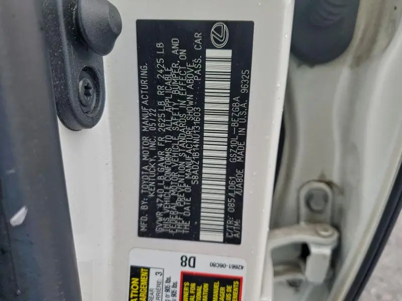 2022 LEXUS ES 350 BASE  