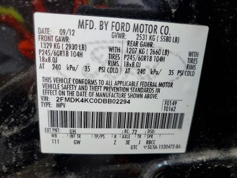 2013 FORD EDGE LIMITED  