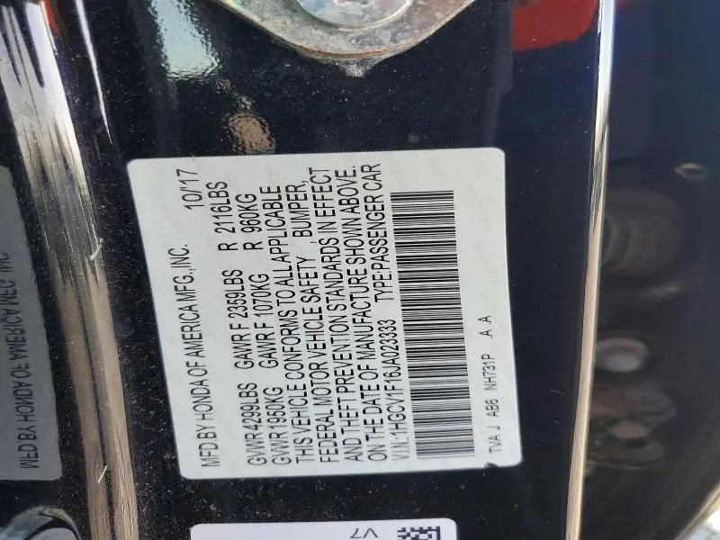 2018 HONDA ACCORD LX  