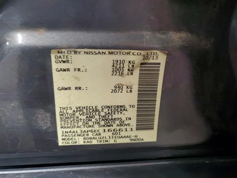 2014 NISSAN ALTIMA 2.5 SV  