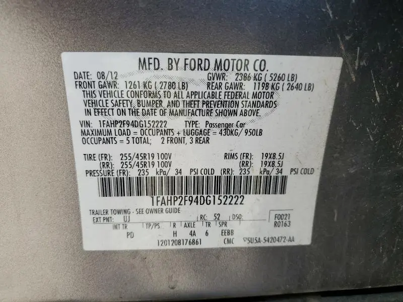 2013 FORD TAURUS LIMITED