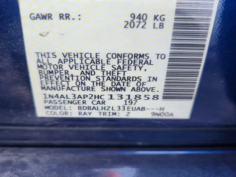 2017 NISSAN ALTIMA 2.5 SR  