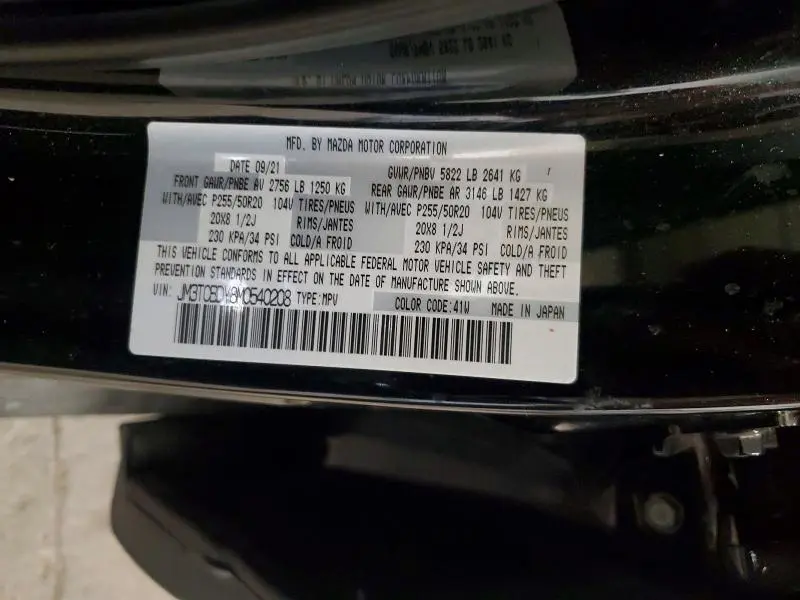 2021 MAZDA CX-9 GRAND TOURING  