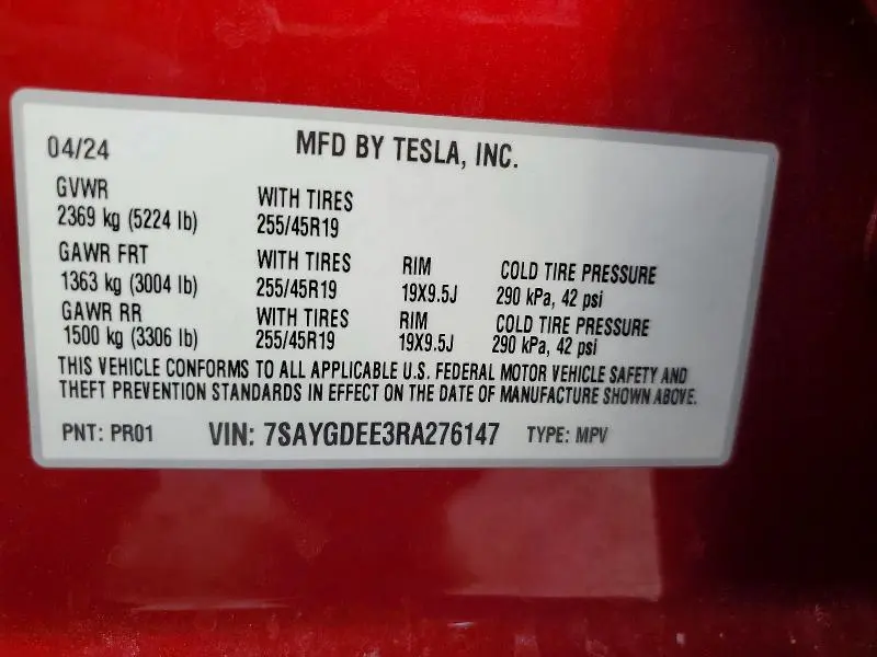 2024 TESLA MODEL Y   