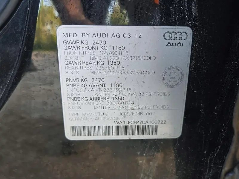 2012 AUDI Q5 PREMIUM PLUS  