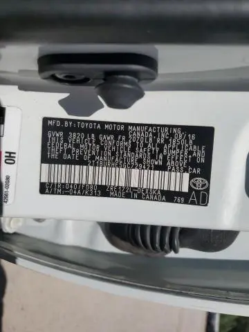 2016 TOYOTA COROLLA L