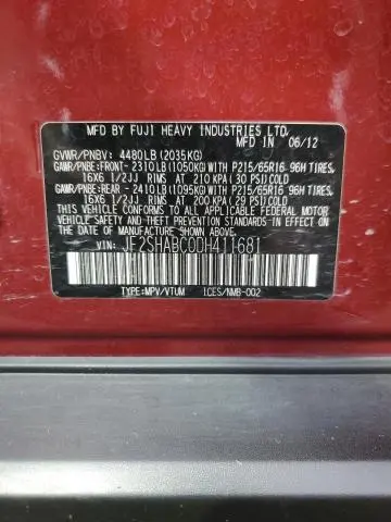 2013 SUBARU FORESTER 2.5X  