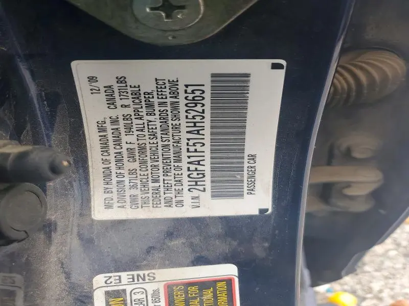 2010 HONDA CIVIC LX  