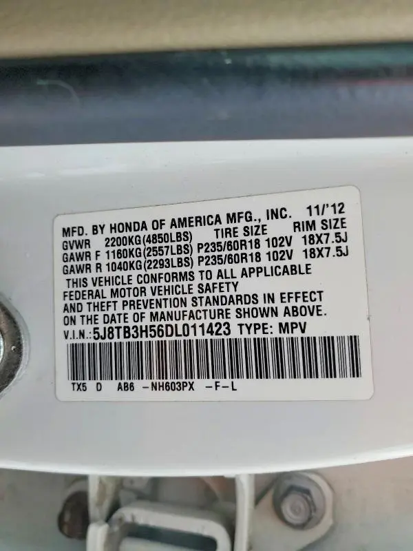 2013 ACURA RDX TECHNOLOGY  