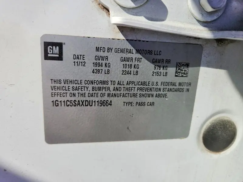 2013 CHEVROLET MALIBU 1LT  