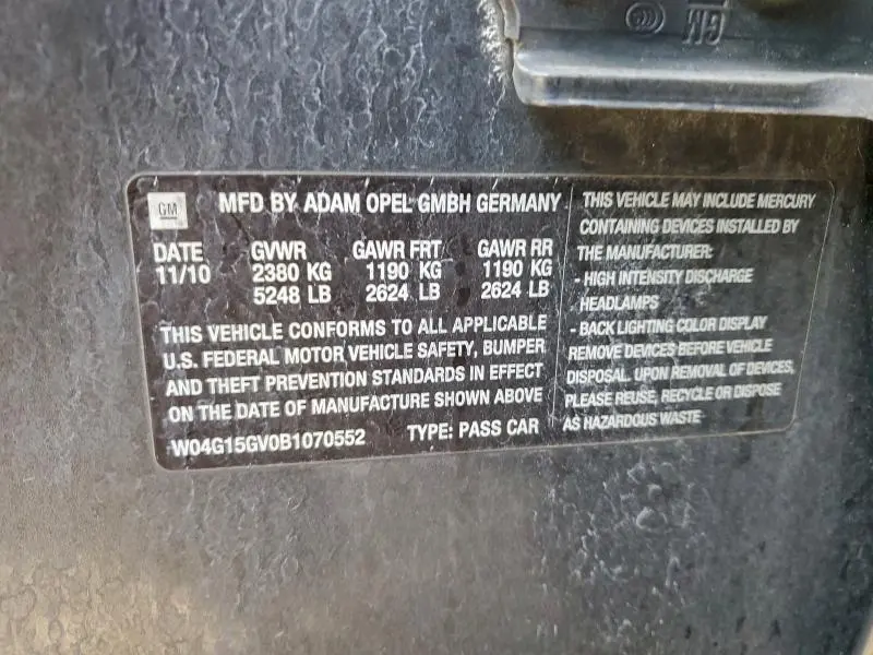 2011 BUICK REGAL CXL  